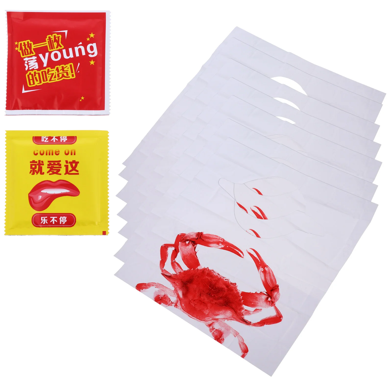 100 Pcs Tool Lobster Bibs Apron Restaurant Hot Pot Aprons Sleeveless Portable Plastic BBQ Disposable Waterproof Anti-oil 5