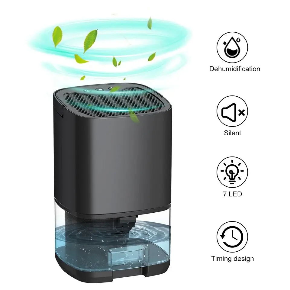 Air Dehumidifier 2 in 1 Silent Moisture Absorber Basic Air Filter Home Kitchen