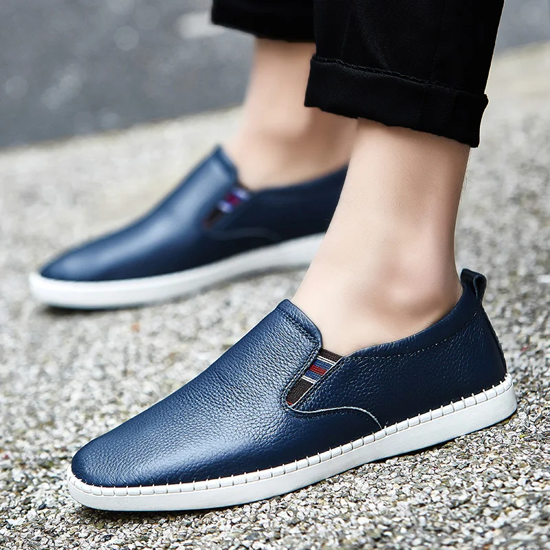 Luxury Handmade Leather Mens Loafers Fashion Slip on Casual Shoes for Men Business Shoes Moccasins Italian Walking Driving