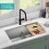 33-Inch Undermount Workstation 16 Gauge Double Bowl Stainless Steel Kitchen Sink with Accessories, KWU112-33 2