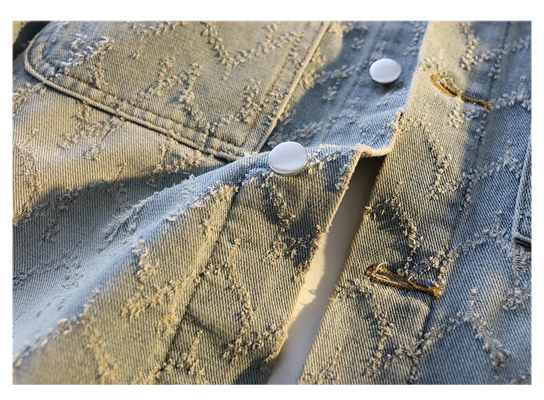 Hohe Qualität 2025, Frühling Herbst männer Baumwolle Denim Jacken Casual Jeans Jugend Streetwear Gestreiften Denim Mäntel Lose Tops Kleidung – Detail 20