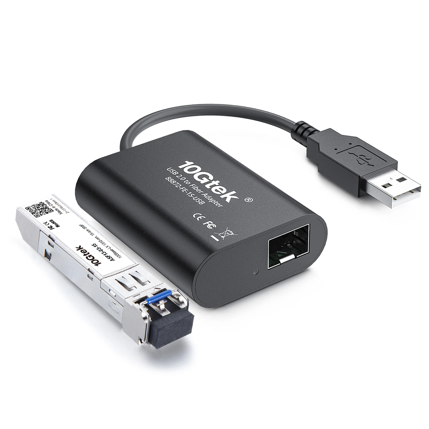 Usb2 0 to sfp fast ethernet adapter sfp slot with a 100mbps sfp module