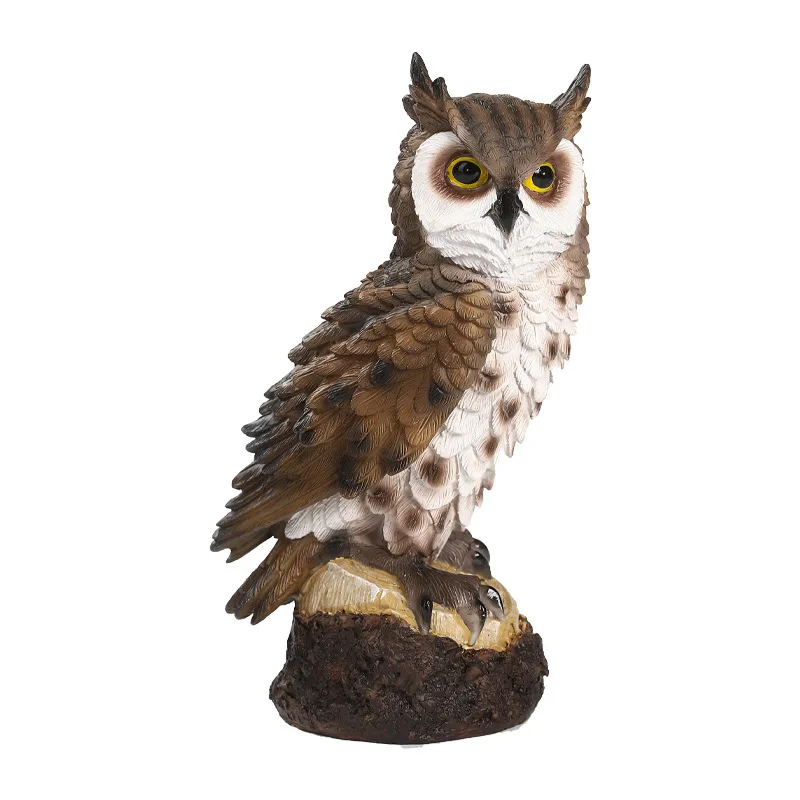 

Owl Statue Lifelike Animal Resin Sculpture Creative Bird Garden Art Figurine Decorations for Indoor/Outdoor Lawn Yard Ornaments