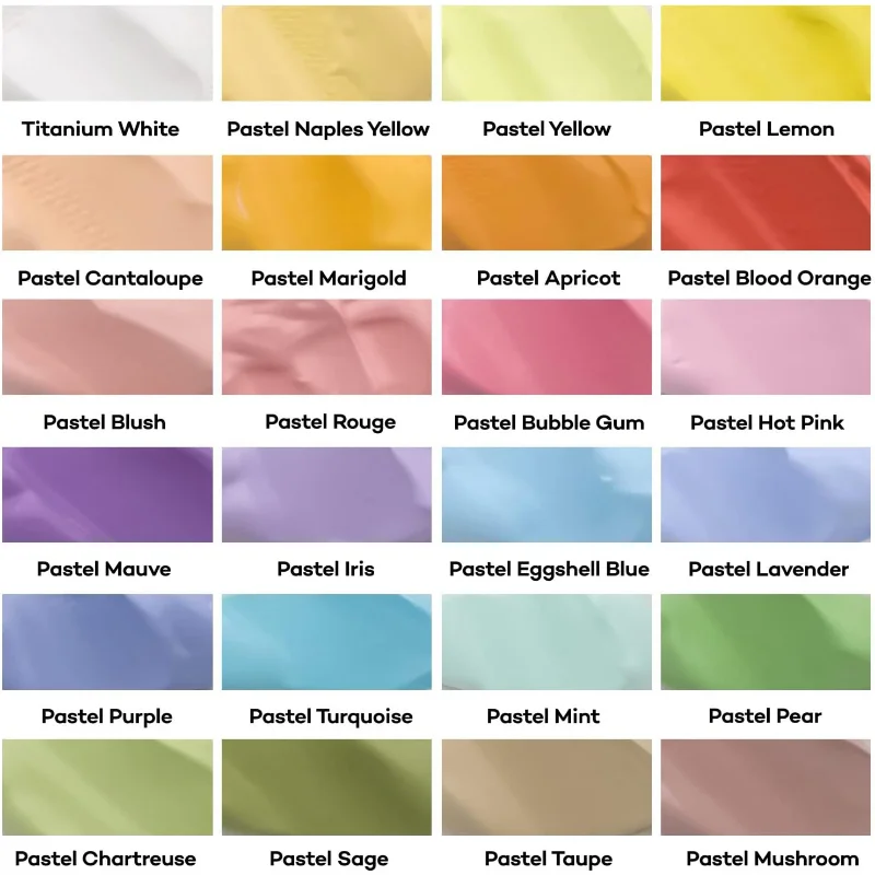 MONT MARTE Acrylic Colour Pastel Paint Set Signature 24pc x 36ml (1.2 US  fl.oz), Creamy Pastel Acrylic Paint Set Good Coverage - AliExpress