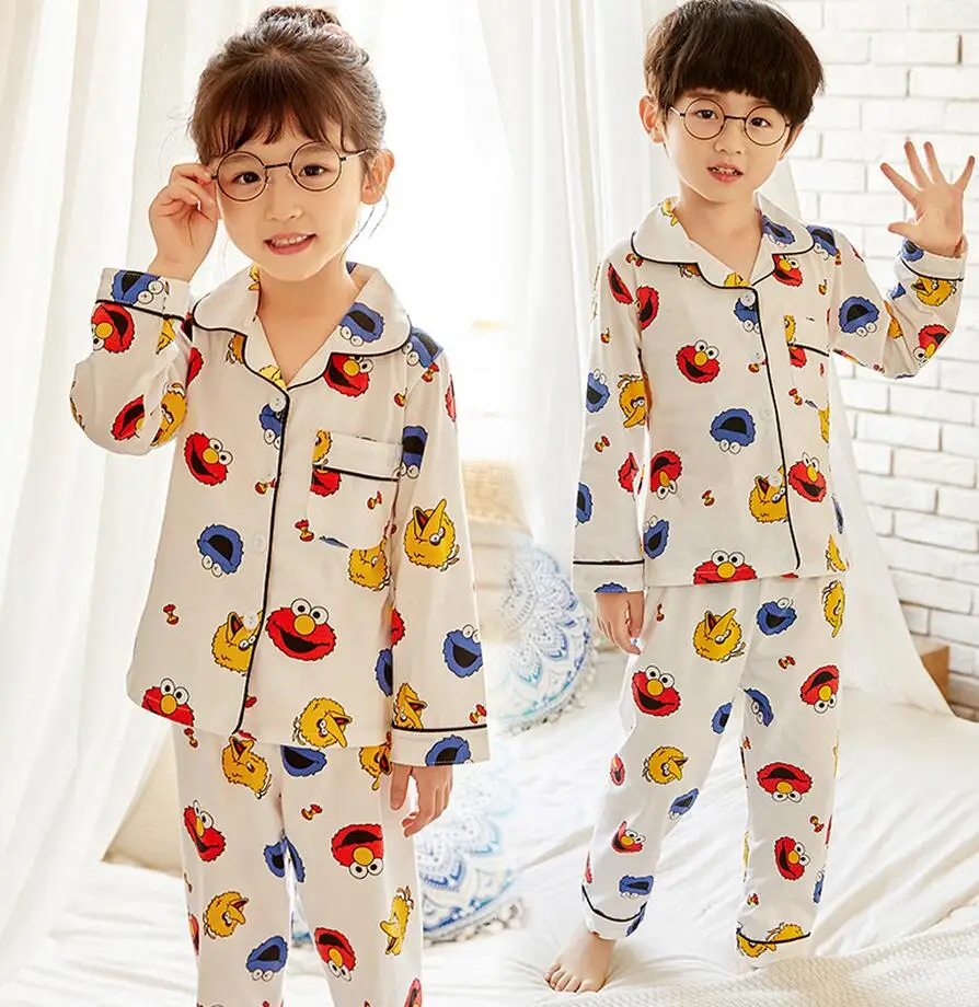 Children Pajamas Sets Cotton 2022 spring Kids Cartoon Homewear Suit Girls Casual Long Sleeve Christmas Pyjamas Set Sleepwear children's robe and slipper set Sleepwear & Robes