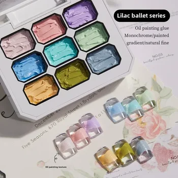 DIY 15g/ml 9 Grids Nail Drawing 3D Modeling Oil Painting Gel Nail Polish Matte Color Painted Carved Glue Art Designs Manicure