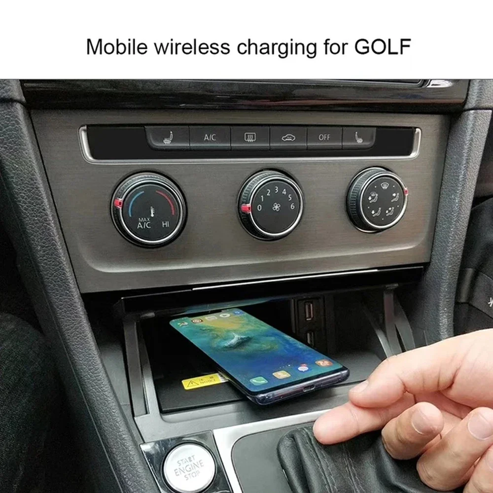 Car wireless charger for Volkswagen Golf MK7 2013-2019 charging