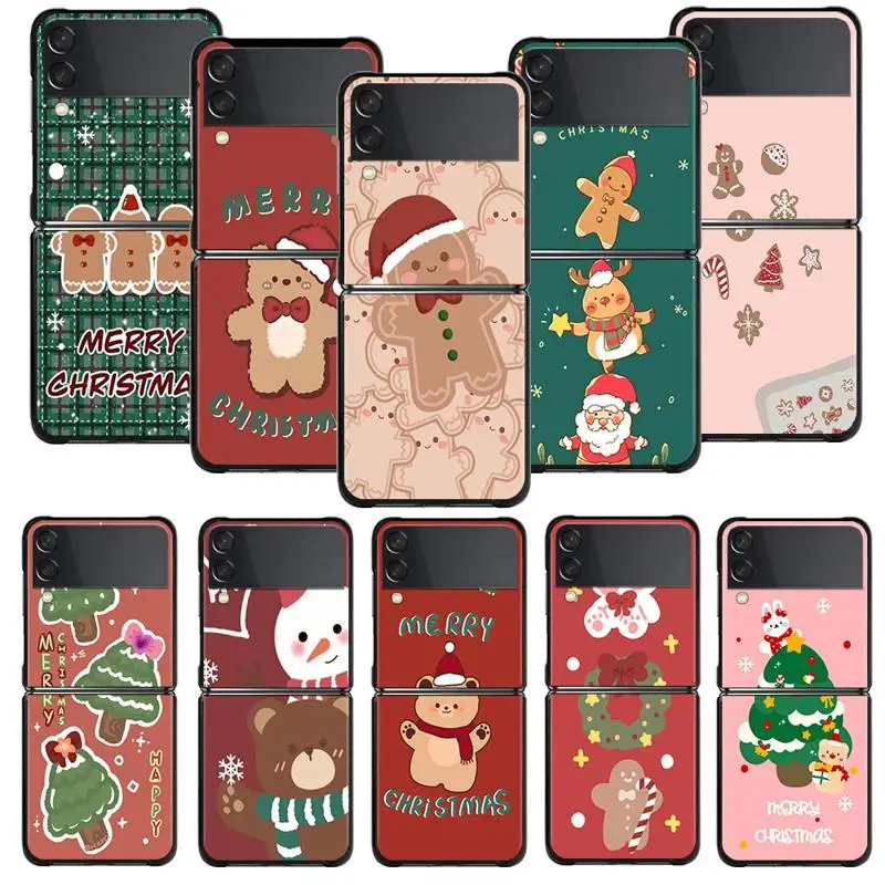 Custodia Per Telefono Per Samsung Galaxy Z Flip 5 Z Flip 4 Z Flip3 5G Shell Per Galaxy Z Flip Hard Merry Christmas Cute Gingerbread Man