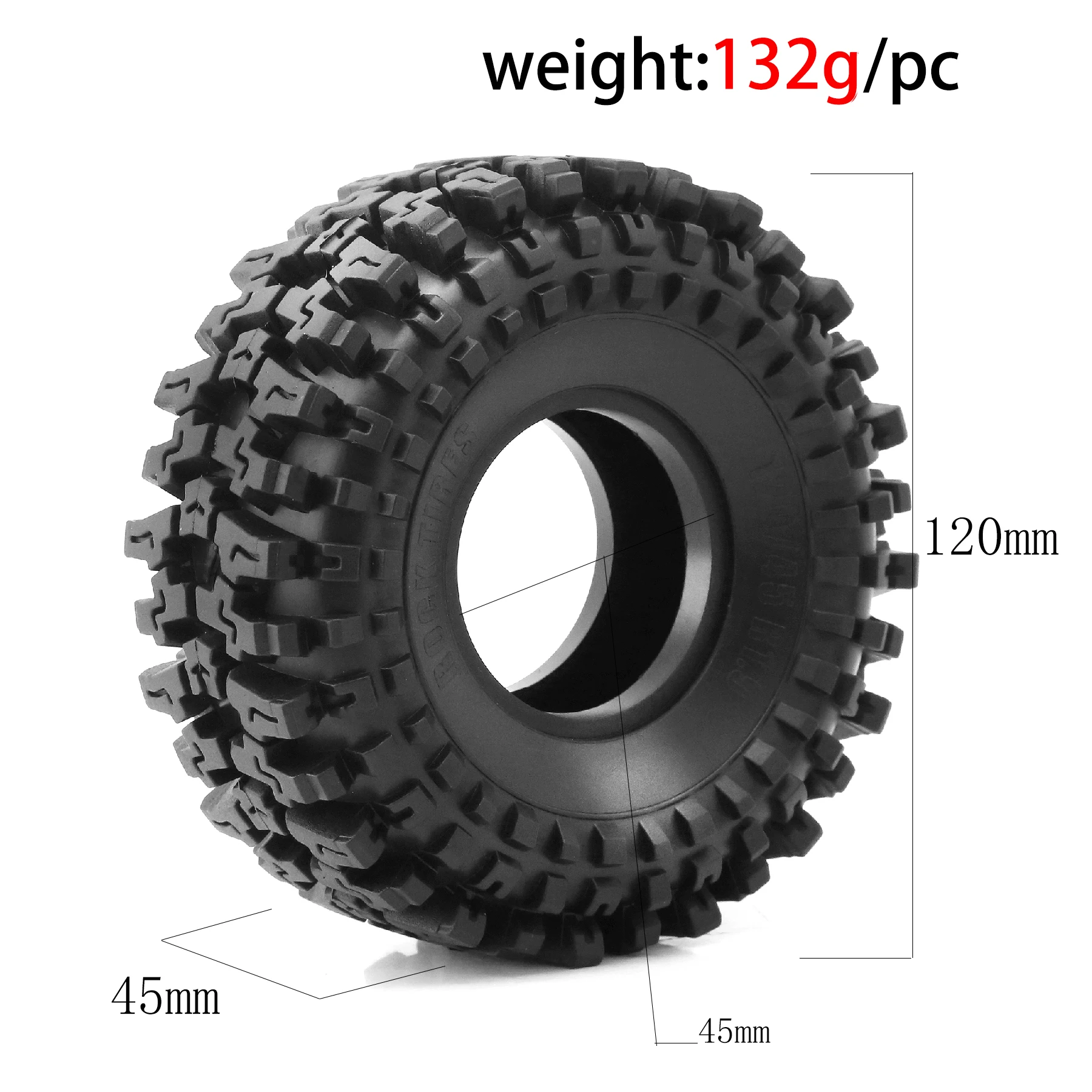 REDSPIDER 1.9 Crawler Tires (4pcs) - 105mm OD, For 1/10 RC Trucks Like Axial SCX10, TRX4, Redcat Gen8 - View #12