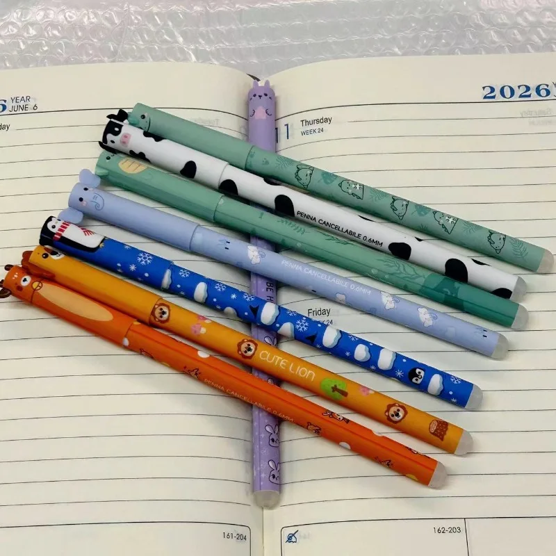 8개입 사자, 코끼리, 사슴, 소, 공룡, 동물 테마 지울 수 있는 펜은 초보자가 쓰기, 그림 그리기, 스케치하기에 완벽합니다.