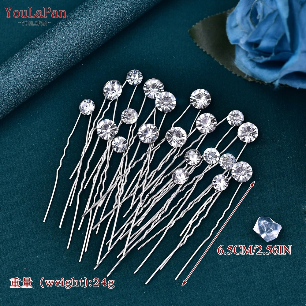 YouLaPan Rhinestone Hairpin Bridal Wedding 20 Piece One Set Fashion Woman Crystal Party Hair Accessories Girlfriend Gift HP535