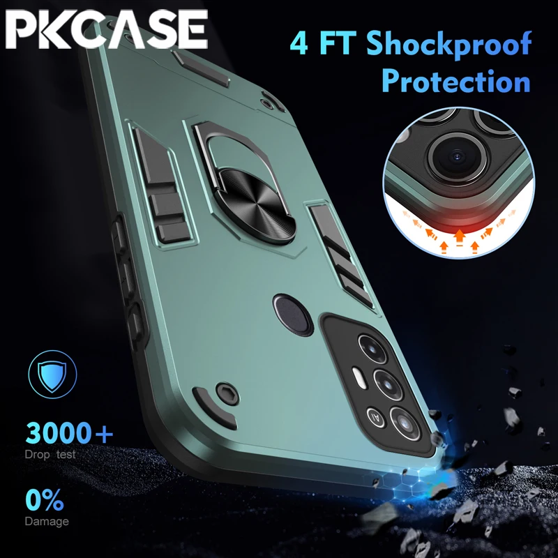 PKCASE Shockproof Case For Infinix Tecno Spark 20 20C 10 10C 9 9T 8C 8T 7 7P Pro Plus Go 2025 2024 2023 2022 Ring Bracket Cover 2
