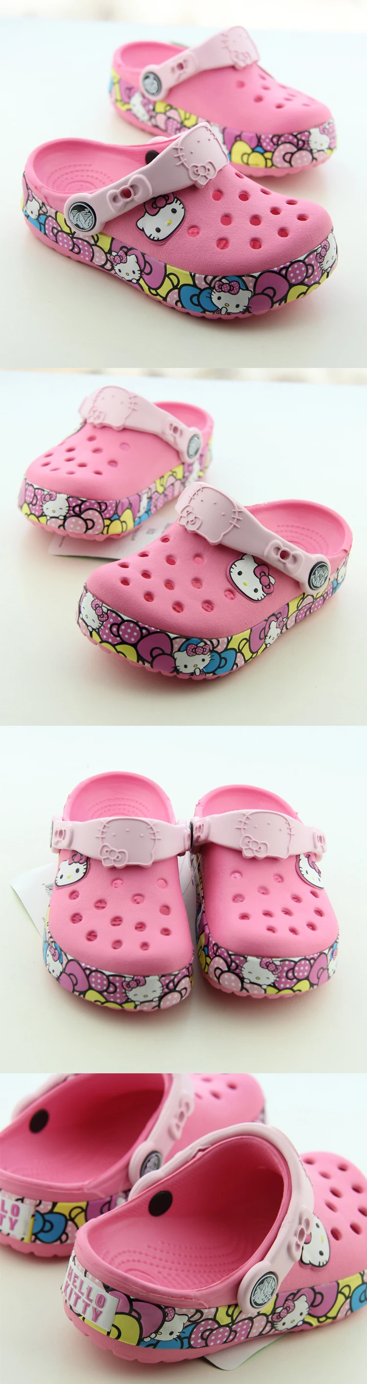 New Hello Kitty Breathable Kid Girls Sandals with Holes