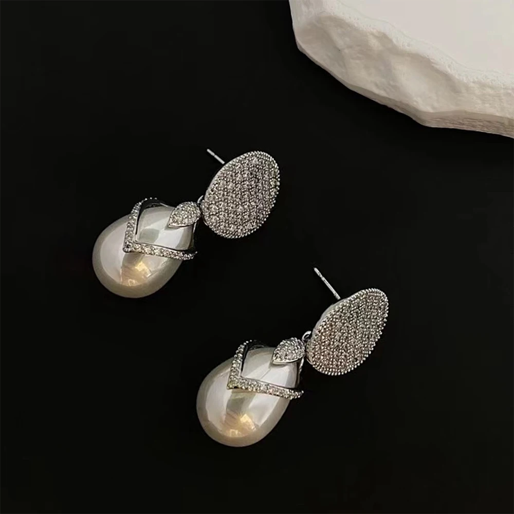Vintage  Luxury Temperament  Zircon inlaid pearl Series Earring for women's Girl gift  Jewelry wholesale free shippings