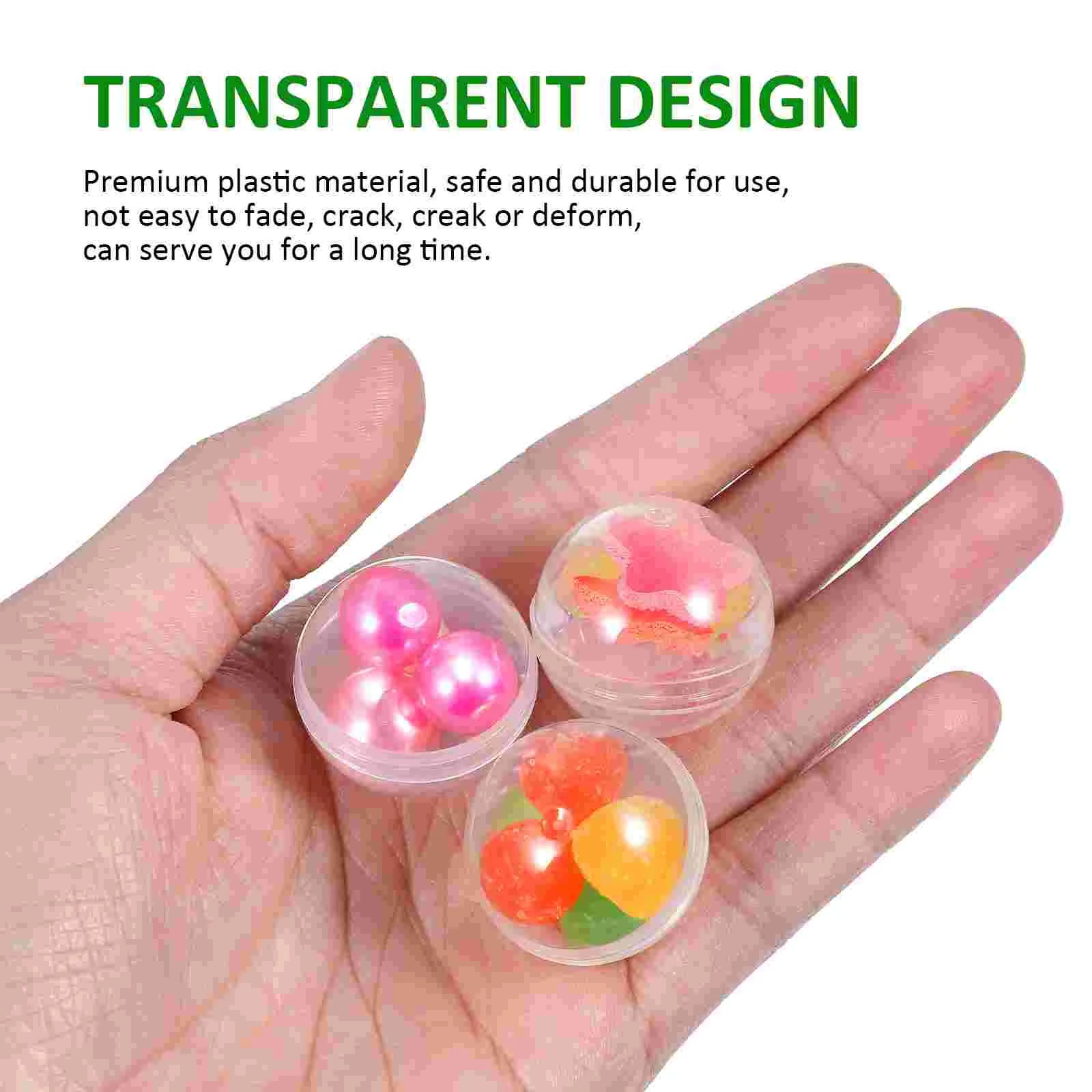 Gashapon Shell 100 Pcs Round Gashapon Shell Lottery Balls Empty Clear Gumball Container Plastic Wrapping Multi-Function Fillable Surprise Ball