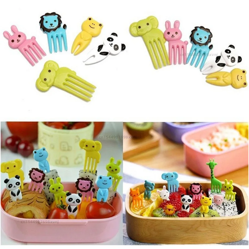 Description Picture 4 of itemAnimal Farm Fruit Fork Mini Cartoon Children Snack Cake Dessert Food Fruit Pick Toothpick Bento Lunches Party Decor Random Color