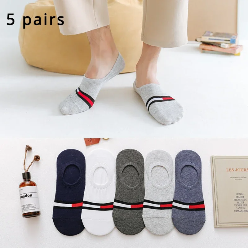 Sports Socks Cotton Ankle Boat 5 Pairs/5 Colors Spring Summer Breathable Invisible