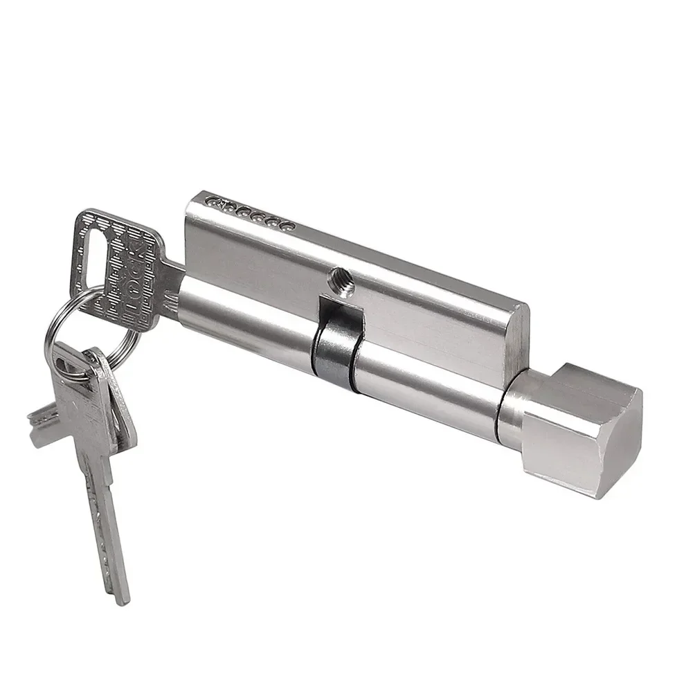 Euro Cylinder Door Lock, Anti Pick Mechanism, Construction, Thumb Turn for Easy Operation, Complete with 3 Keys, Silver Tone