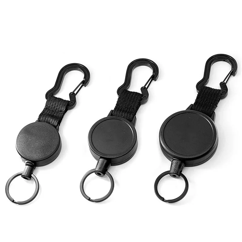 Retractable Badge Reel KeyChain 2022 New Style Outdoor Easy pull Carabiner  Students Doctor ID Card Holder Telescopic Buckle