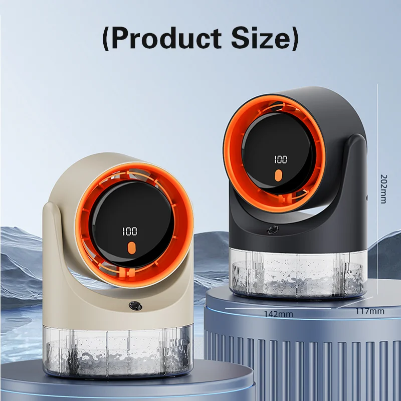 TINSOL New Compact Mini Electric With Single-Hole Mist Air Conditioner Ice-Cool Humidifying Circulating Fan 360°_voghion.com