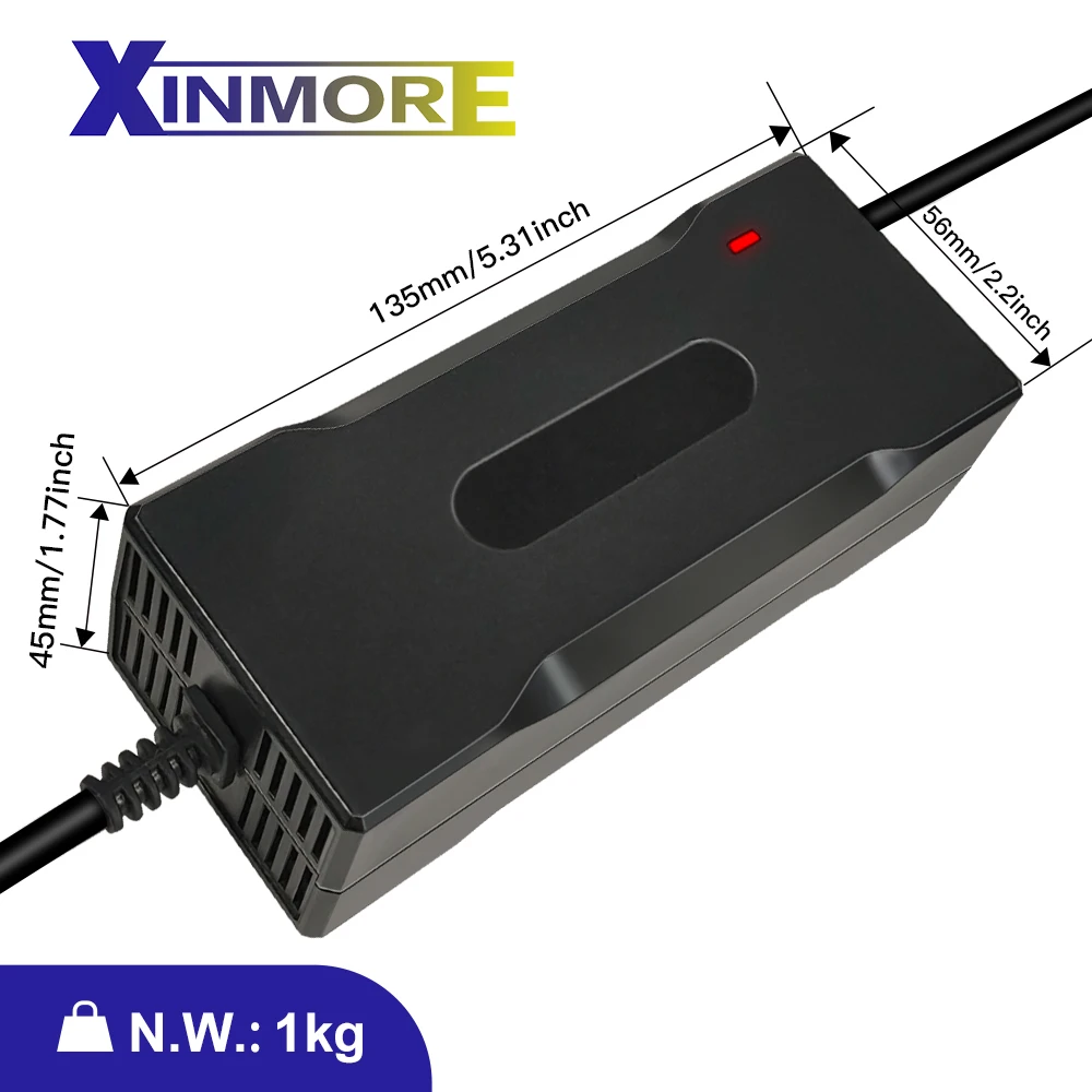 

XINMORE 58.8V 2A lithium battery charger 14S high efficiency charging 48V lithium battery pack power tool scooter universal
