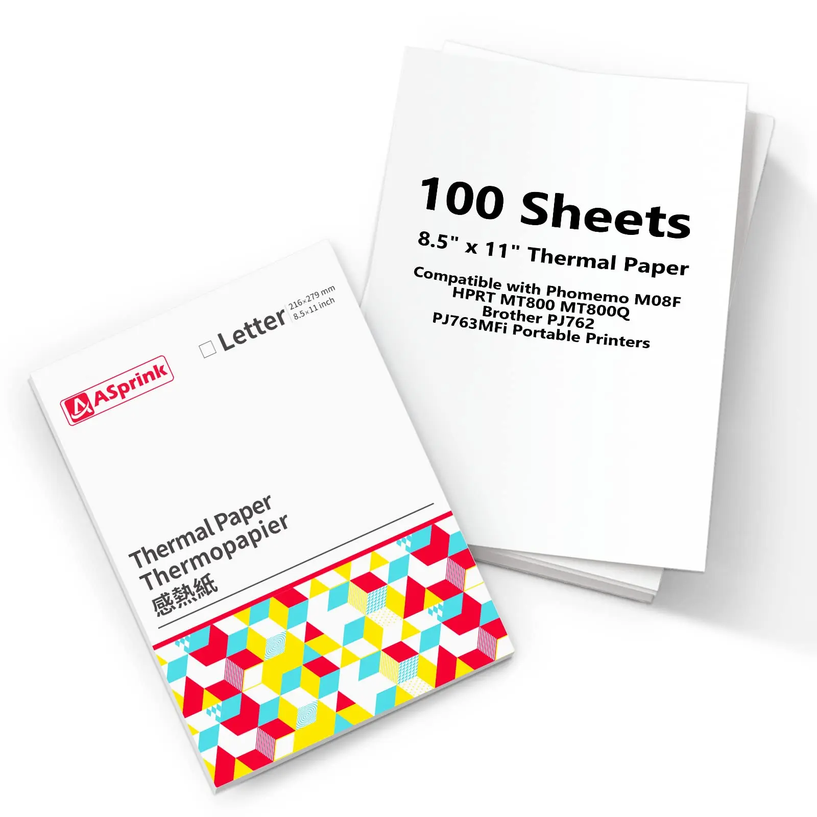 Thermal Printing Paper US Letter Thermal Paper 8.5x11 Compatible M08F-Letter Printer HPRT MT800/MT800Q Brother PJ762/PJ763MFi Portable Printer printing paper,thermal label paper