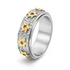 8mm Vintage Star of David Spinner Ring Hexagram Jewish Six Pointed Rotable Fidget Stainless Steel Rings Relieve Stress Men Women 1