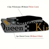 Queen King Golden Crown Couple Print Fitted Sheet Set 1* Fitted Sheet+2*Pillowcases Mattress Cover Soft Breathable Bedding Set 6