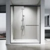 Shower Door,60" W x 76" H, 1/4" Tempered Glass Shower Door, Sliding Shower Glass Door, Easy to Clean, Matte Black Finish 1