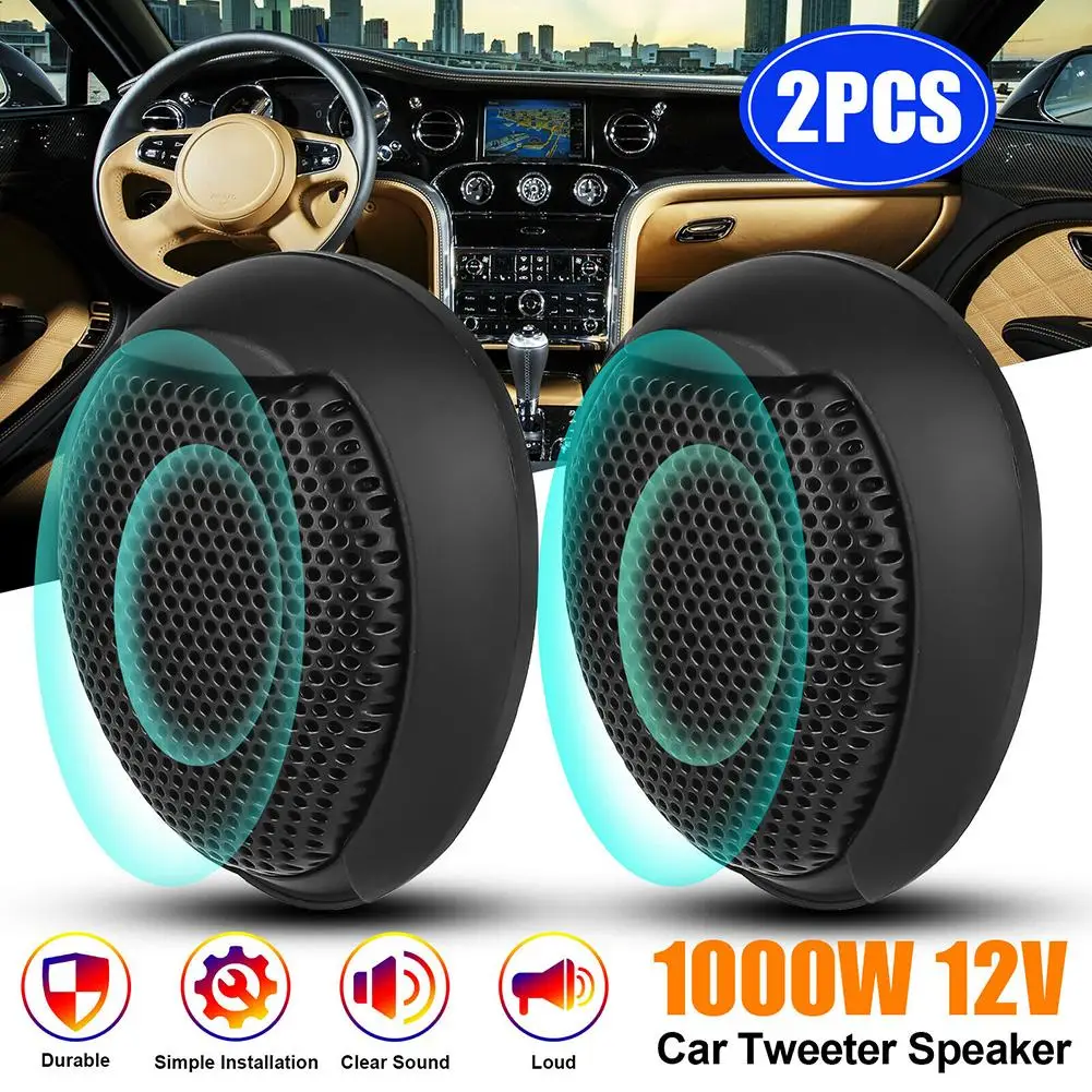 2pcs 1000w Universal Car Dome Tweeter High Frequency Hifi Sound Automotive Speakers Auto Audio System Modification Loudspeaker