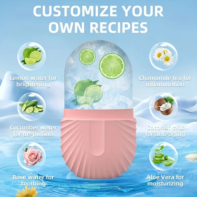 Reusable Ice Face Roller Beauty Tools Ice Facial Rollers Mold Facial MassageSkin Care Tools Contour Leakproof Facial Massager