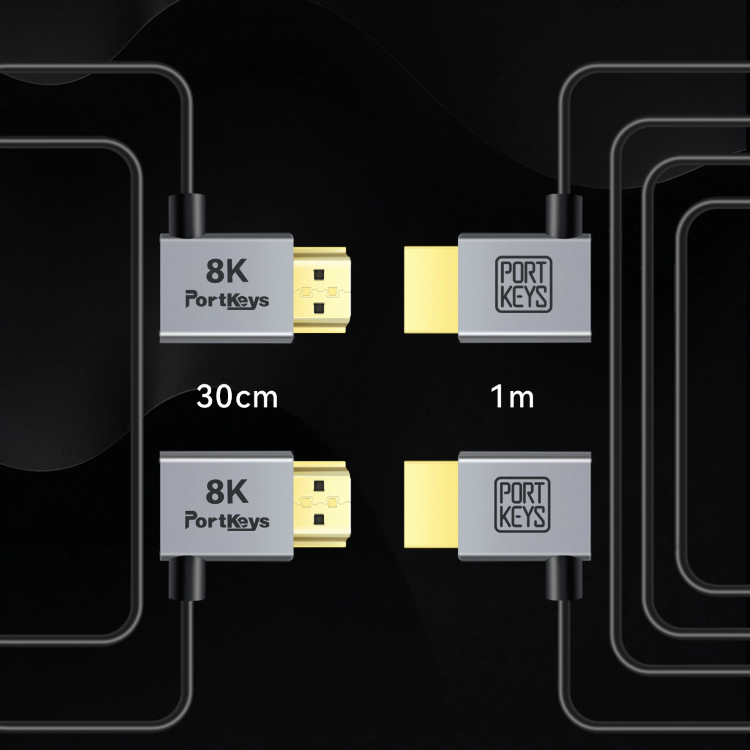 Portkeys 2.5mm Diameter Ultra-fine and Soft HDMI-compatible2.1 Camera Cable Supp