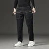 6 Pocket Design Denim Jeans Men's 2024 New High Elasticity Denim Casual Trousers Straight Male Pants Fashion Mid-waist Jeans 5
