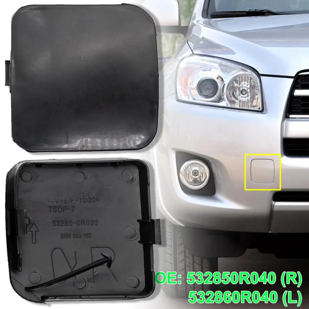 

Pair Car Front Bumper Tow Hook Cover Eye Towing Unprimed Cap For Toyota RAV4 XA30 2009-2010 Left Right Trailer Caps Auto Styling