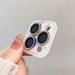 Vibrant Diamond Camera Lens Protector - Purple & Orange Glass Accessory - 17Pro - 17ProMax(3PCS) (Colorful)