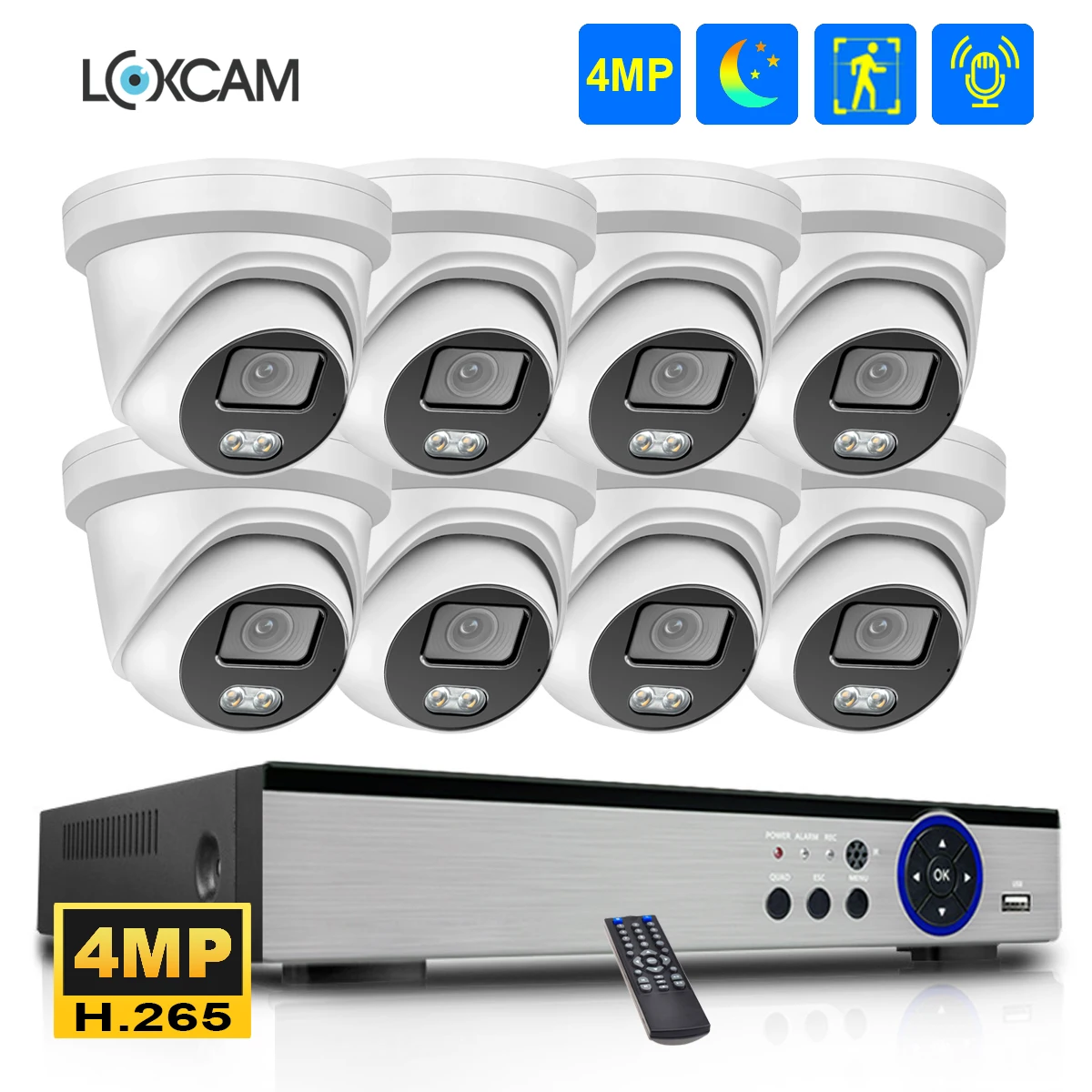 POE 8CH CCTV NVR System 2K 4MP Ai Indoor Outdoor