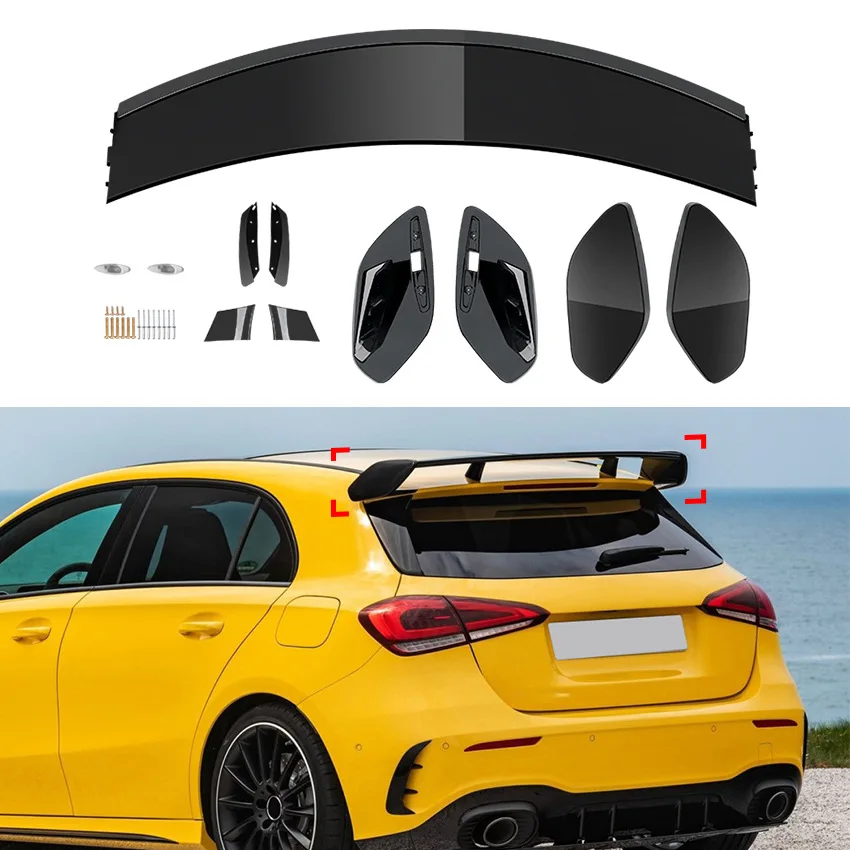

Задний спойлер на крыло, крышу для Mercedes-Benz A-Class A180 A200 A260 W177 AMG 2019 2020 2021, Автомобильный задний багажник, спойлер, отделка губ