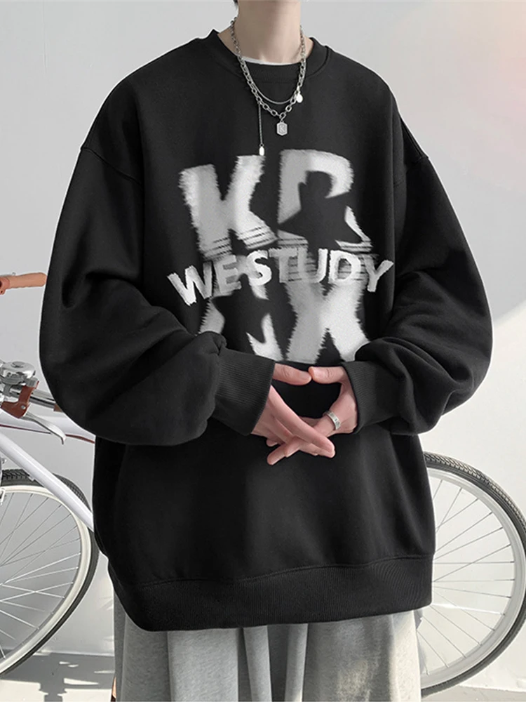 thumbnail image 1 of Sudadera con cuello redondo y letras góticas para hombre, ropa de moda de hip hop, ropa de calle de otoño Y2K, sudaderas con capucha de gran tamaño para hombre, 1 of 5