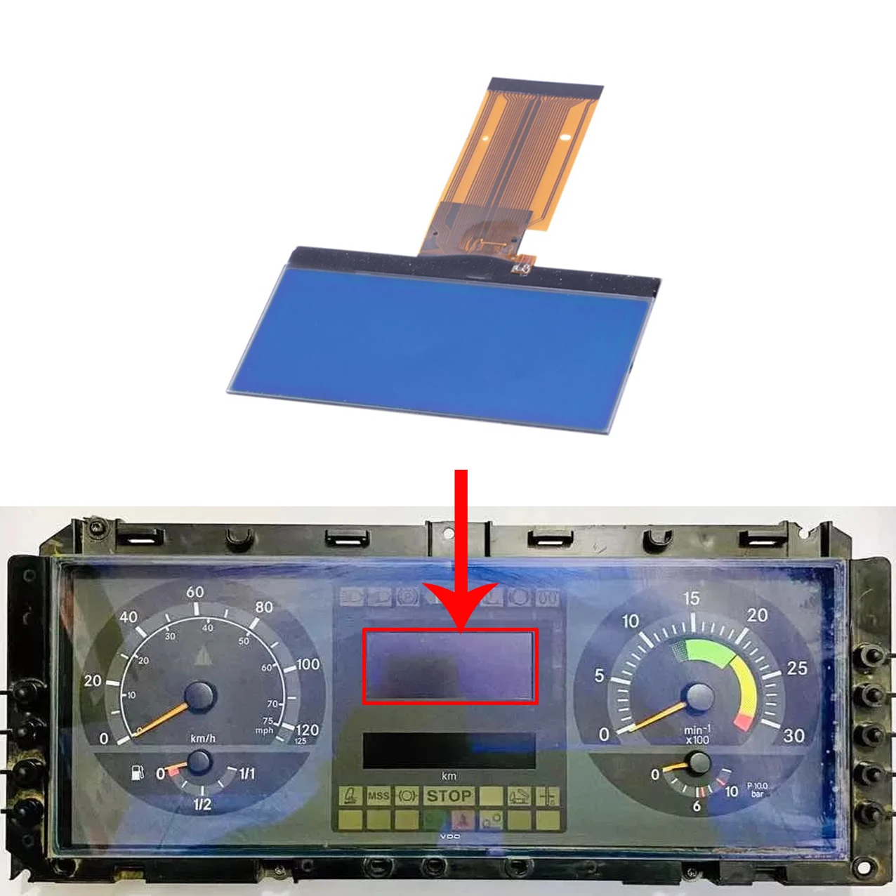 

Car LCD Display Sn VDO A9584460521 for Mercedes Benz Mb 1933 axor atego Instrument Cluster Pixel Repair