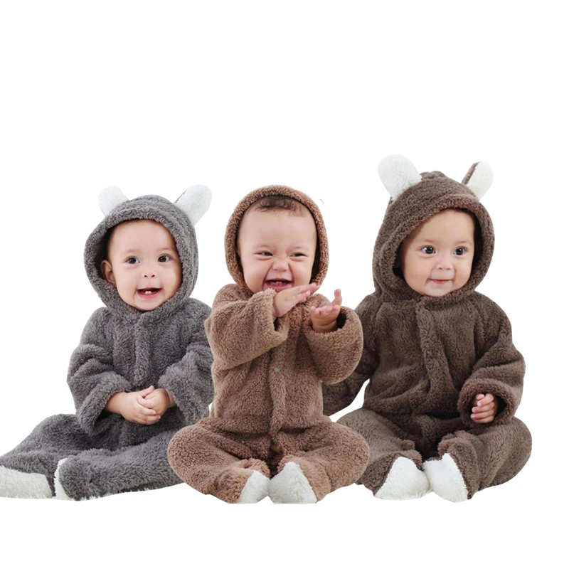 Baby Clothes Autumn Winter Cute Cartoon Style Long Sleeve Baby Boys Girls Rompers Toddler Kids Playsuit Jumpsuits