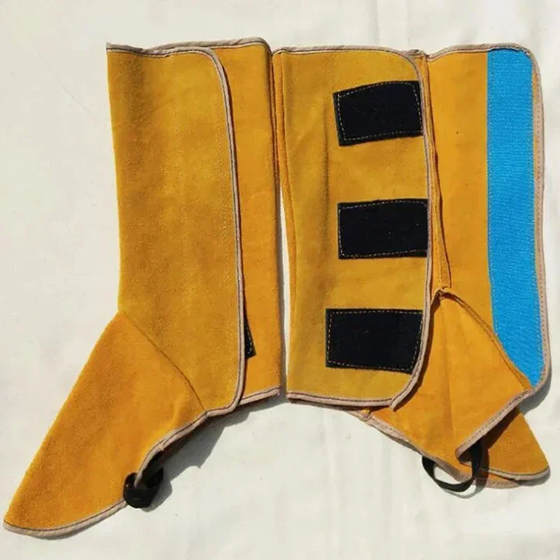 Cowhide Leather Welding Covers 32cm Long Welding Protective Shoes Feet Cover for Welder Flame Resistant Foot Safety Protection welding protective gear