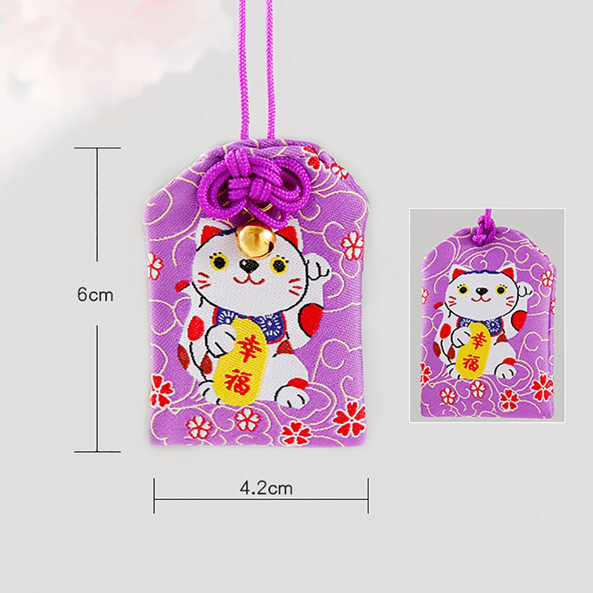 Omamori Pray Fortune Beauty Health Safe Transparent Wealth Bag Guard Talisman Pendant Keychain Couple Gift