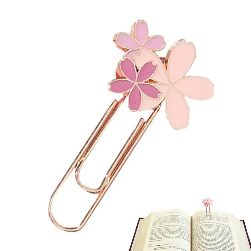 

Cherry Blossom Paper Clip Sakura Shaped Bookmark Metal Flower Book Markers Floral Paperclips For Book Lover Librarian Readers