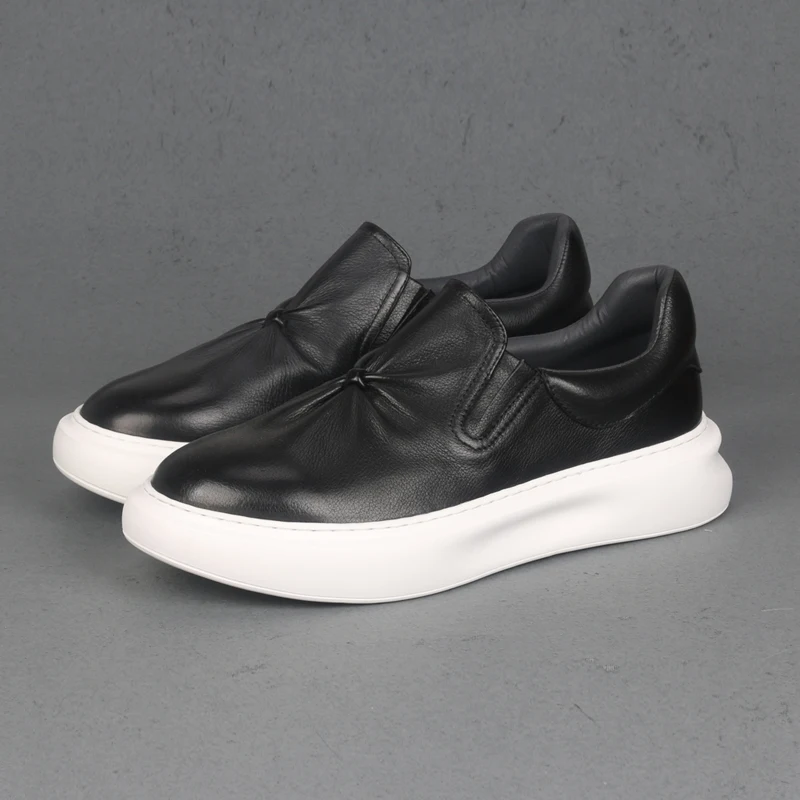 

Новые Модные Белые Повседневные туфли из воловьей кожи, универсальные, с толстой подошвой для увеличения роста, легкие, удобные,