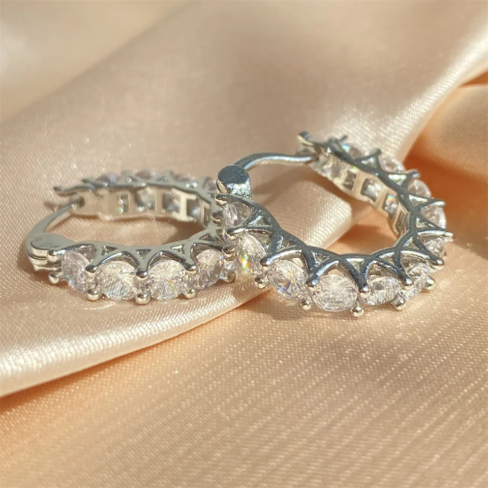 Piccoli orecchini a cerchio in argento - Orecchini a cerchio Huggie - Orecchini a cerchio per cartilagine - Orecchini a cerchio Huggie in argento sterling con zirconi cubici - Orecchini a cerchio