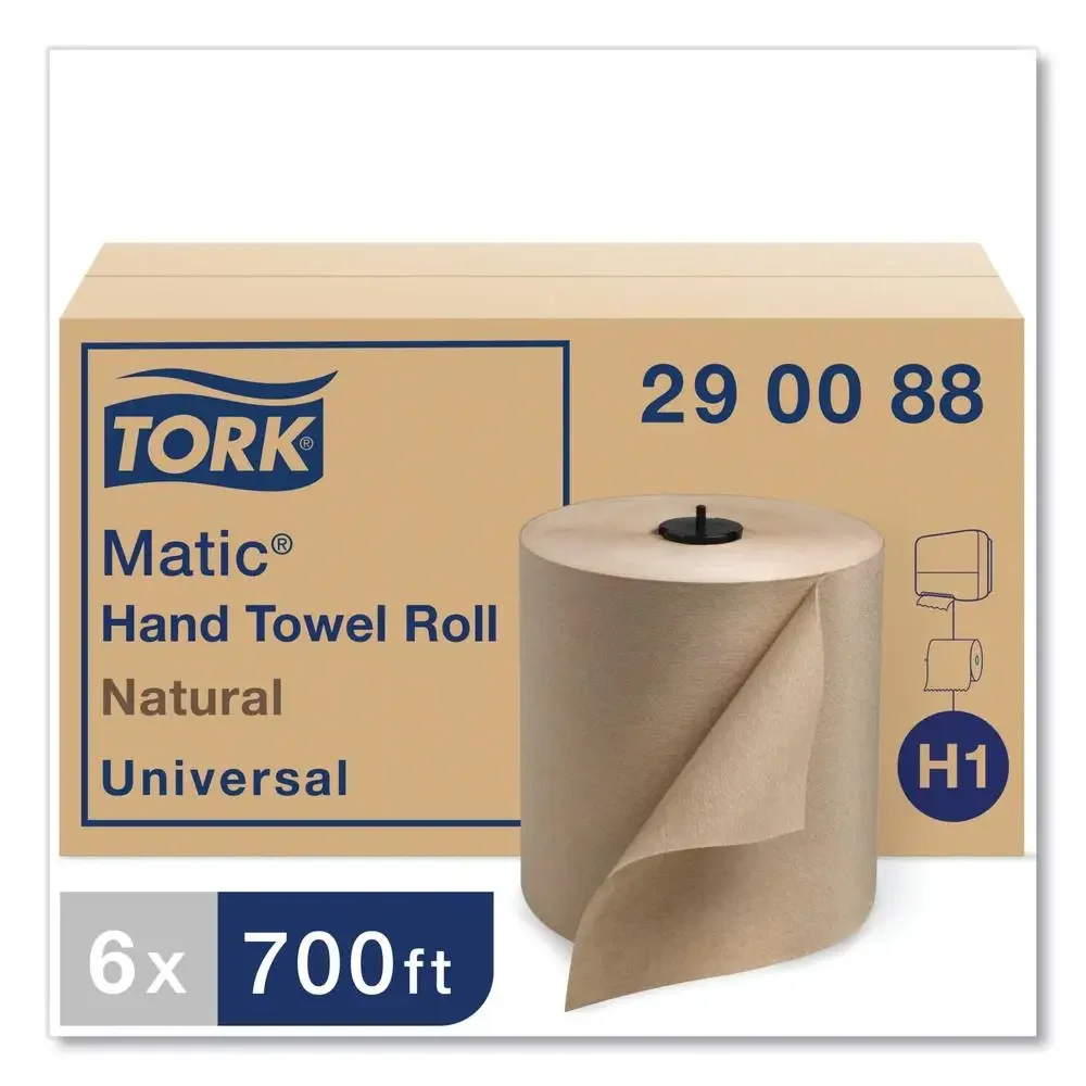 Eco-Friendly Universal Hardwound Roll Towel No-Touch Hygienic Dispensing 7.7" x 700 ft 6 Rolls/Carton