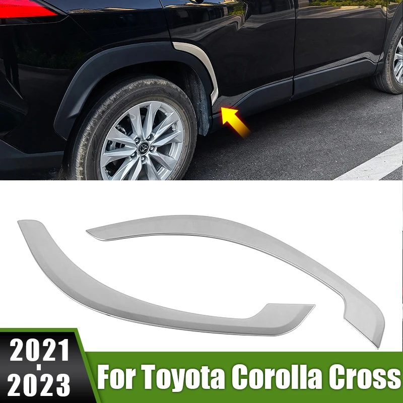 Per Toyota Corolla Cross Xg10 2021 2022 2023 Hybrid Stainless Car Rear Door Fender Flare Arch Sticker Fender Vents Spoiler Cover