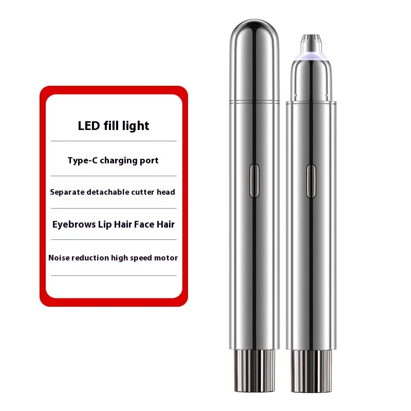 Electric Waterproof Eyebrow Trimmer with LED Light, Cordless Precision Shaper for Women, Portable Brow Grooming Tool