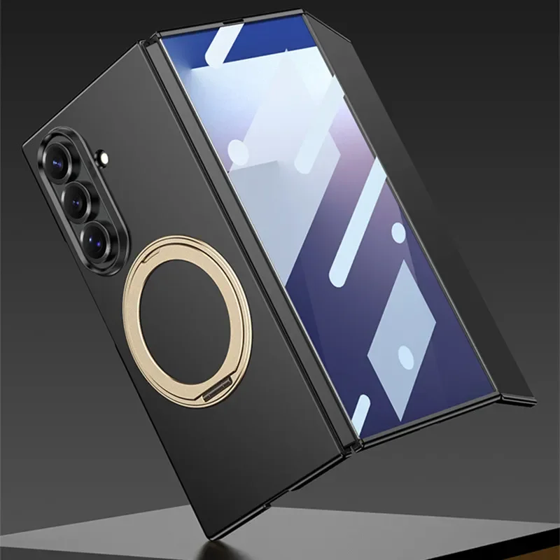 Magnetic 360° Rotating Ring Holder Case with Glass Protector