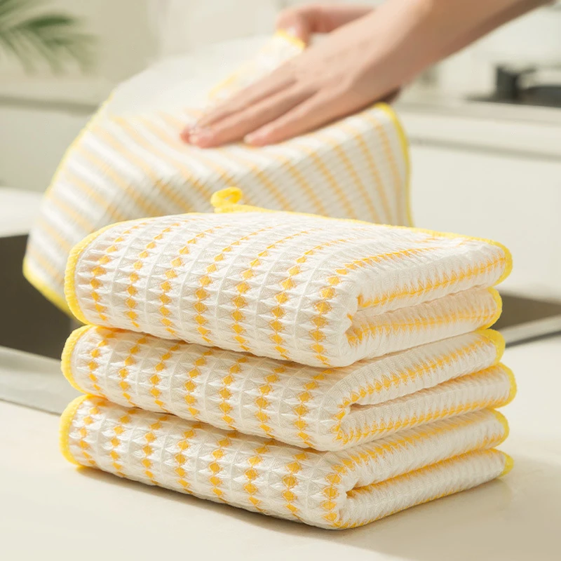 

Homaxy Little Yellow Duck Towel Thicken Kitchen Towel Set Absorbent Dishcloth Kitchen Scouring Pad House Cleaning Products Tools